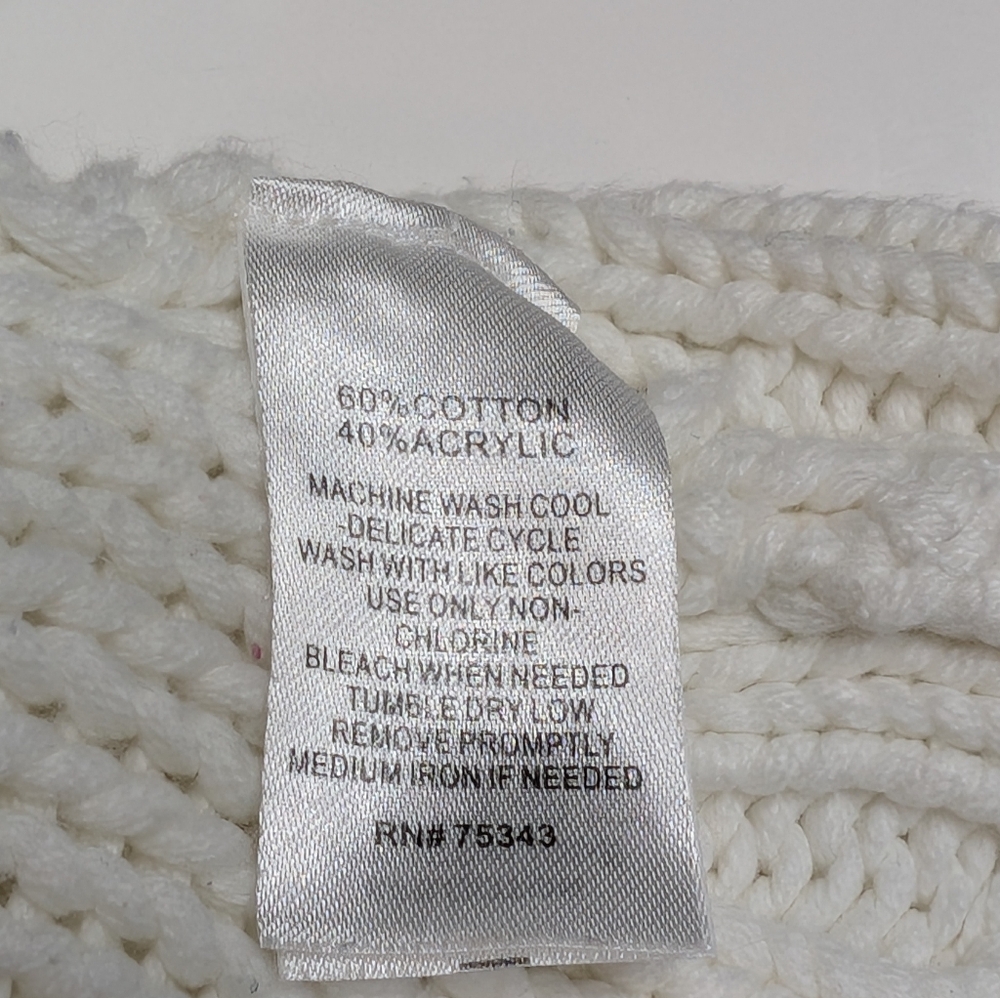 Girls Chunky Cable Knit Short-Sleeve Sweater, Size S/4 - Picture 6 of 7